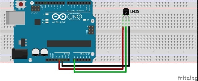Interfacing LM35 Temp Sensor with Arduino Uno