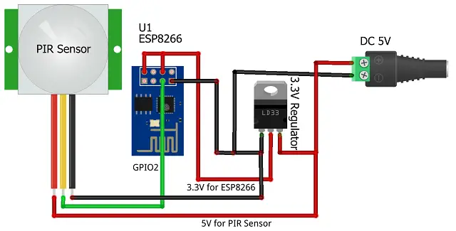 IoT based Motion Detection alarm using ESP8266 and Blynk