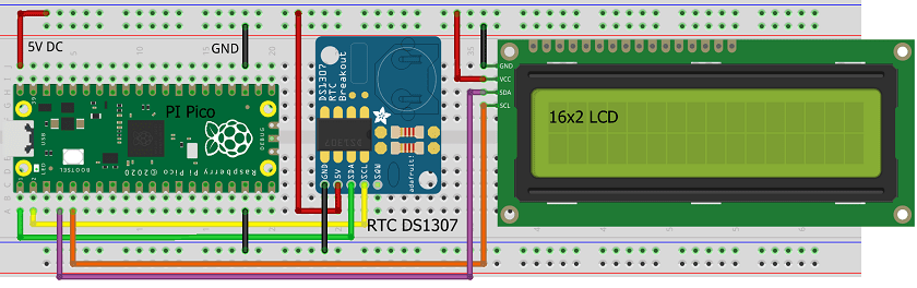 DIY Digital clock with RTC DS1307 and Raspberry Pi PICO
