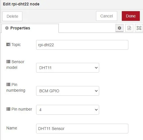Building Node-RED Dashboard with DHT11 Sensor